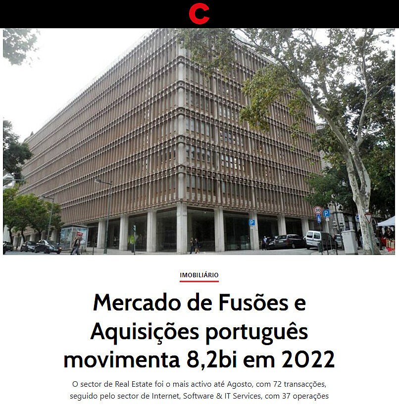 Mercado de Fuses e Aquisies portugus movimenta 8,2bi em 2022